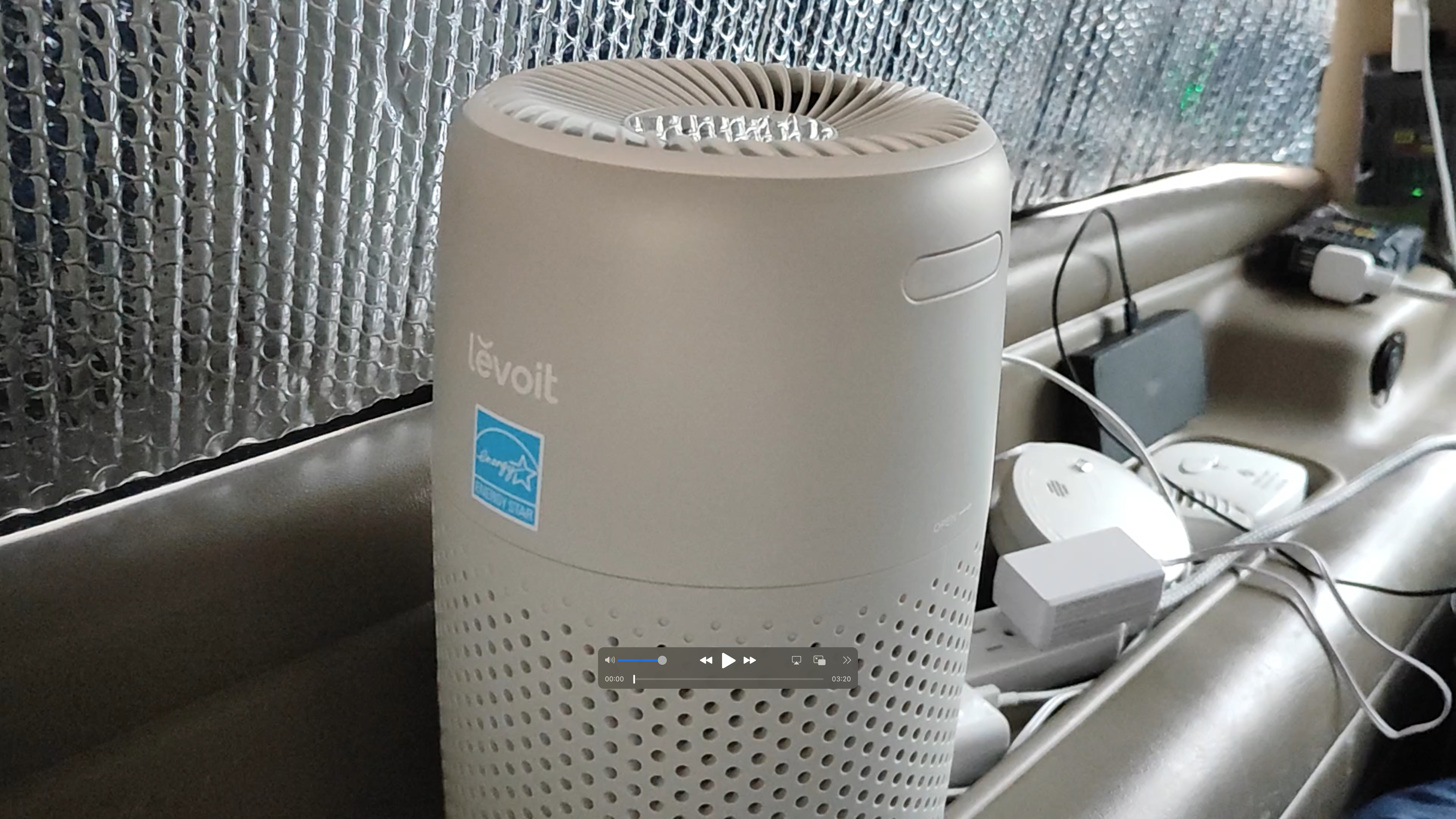 Air purifier in the One Bedroom Chevy Suburban.